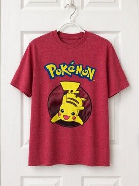 Pokémon Pikachu Graphic T-Shirt Boys Size Medium Red Short Sleeve Tee